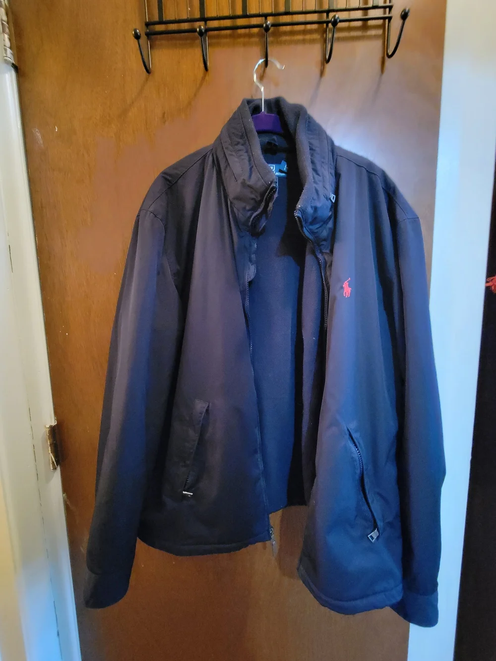 Polo by Ralph Lauren Navy Jacket with Red Pony Embroidery